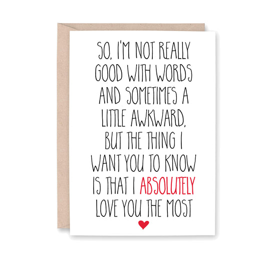 Awkward Love You Card