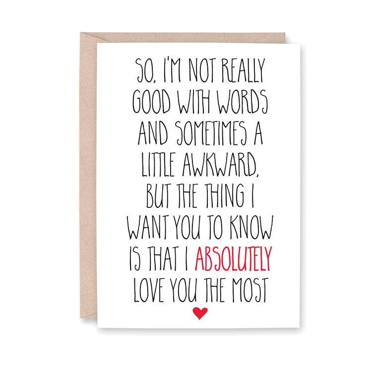 Awkward Love You Card