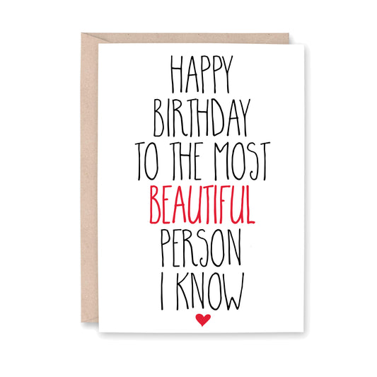 Happy Birthday Most Beautiful Card