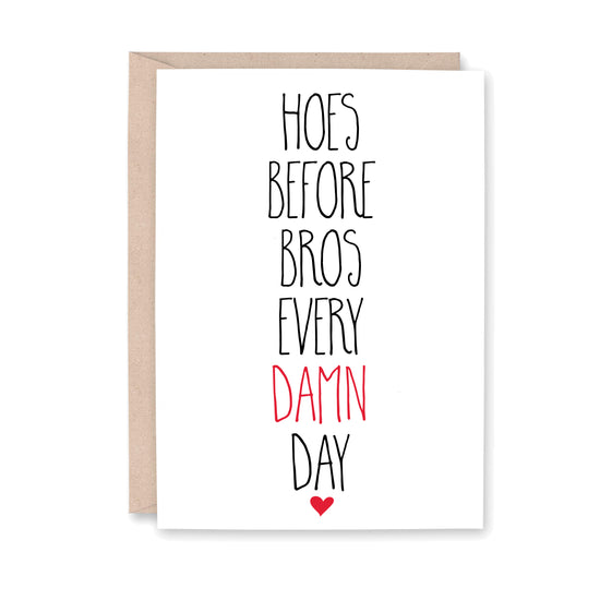 Hoes before bros every damn day