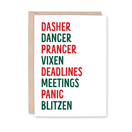 Dasher Dancer Deadline Blitzen